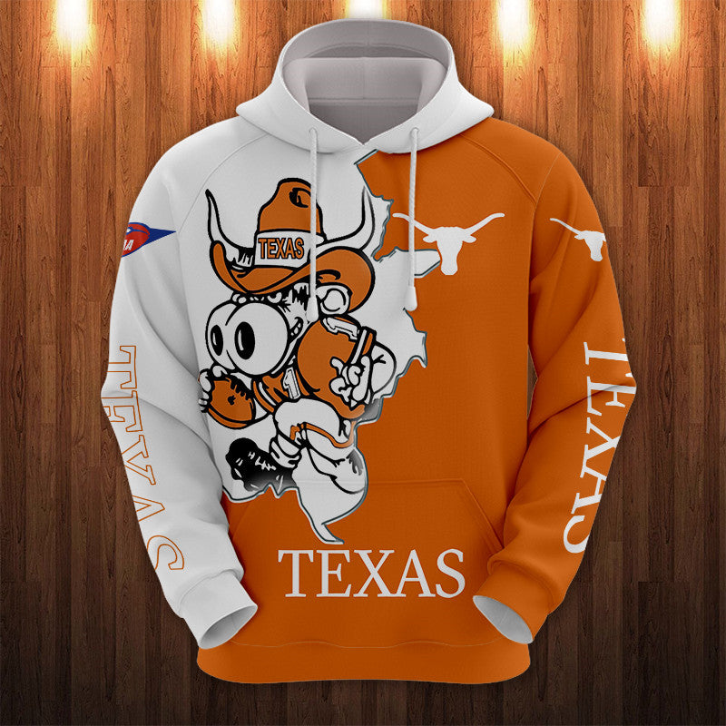 Texas Longhorns Hoodie With Bevo Mascot Print